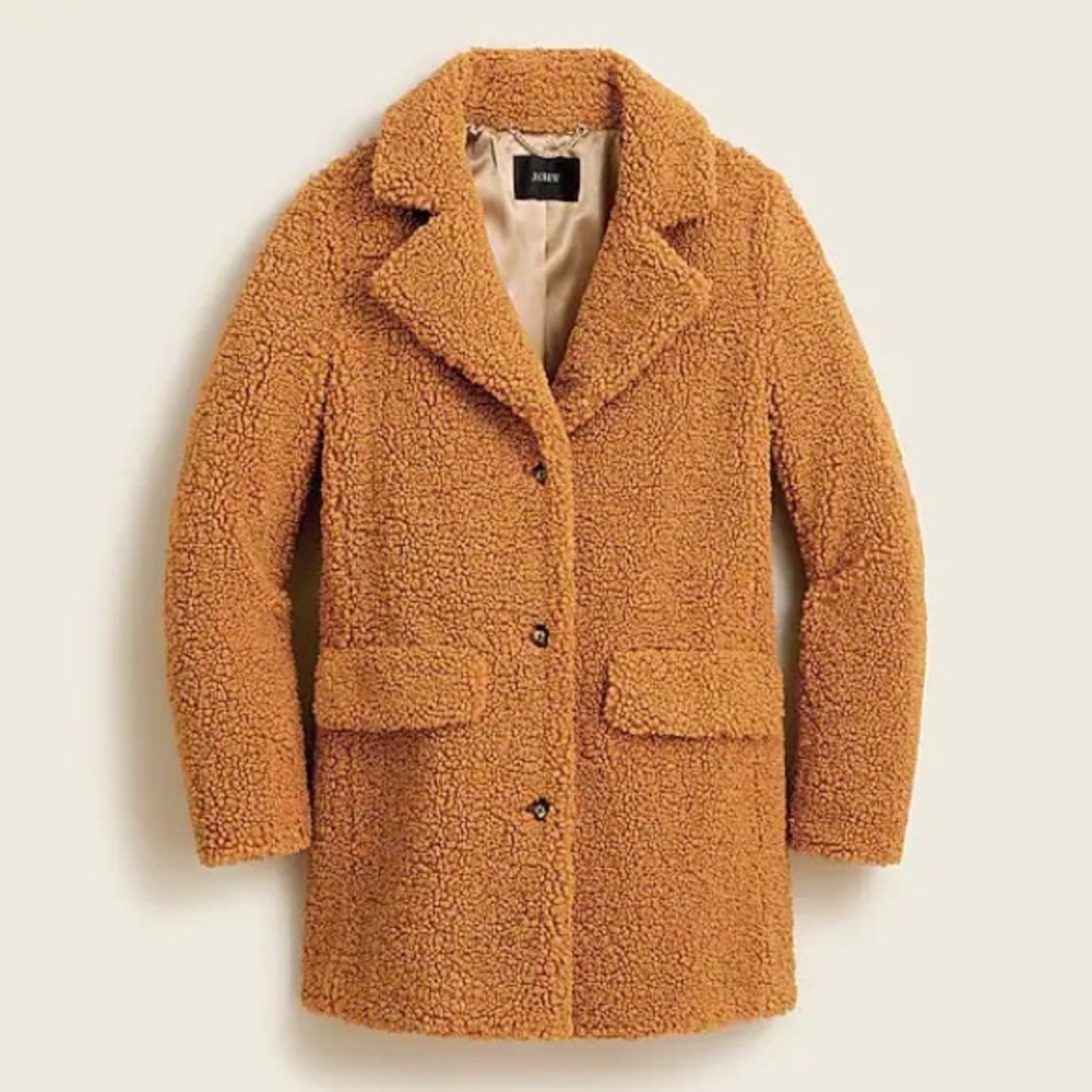 J.Crew Teddy sherpa jacket coat in Adobe Clay BA527
